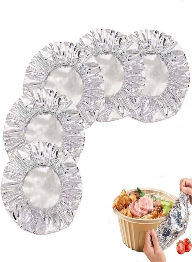 MVM Enterprise Aluminum Foil Film Insulation Cover,Aluminum Foil Food Covers,Kitchen Fresh-Keeping Insulation Film,Reusable Elastic Bowl Covers, Aluminum Foil Dough Bowl Cover for Kitchen 50PCS - Image 1