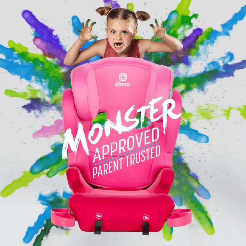Diono Cambria 2XT XL, Dual Latch Connectors, 2-in-1 Belt Positioning Booster Seat, High-Back to Backless Booster with Space and Room to Grow, 8 Years 1 Booster Seat, Pink Cotton Candy - Image 3