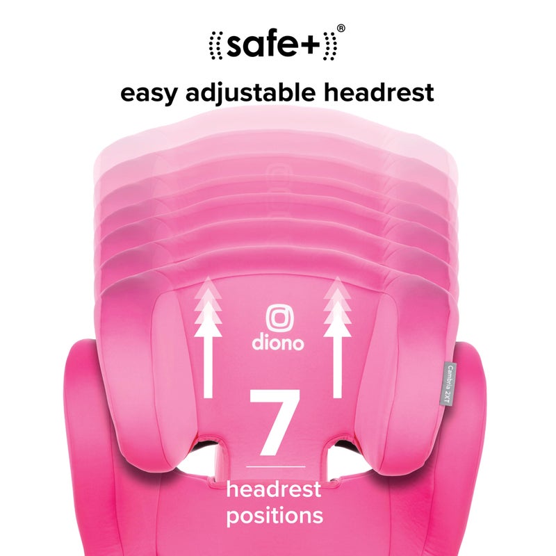 Diono Cambria 2XT XL, Dual Latch Connectors, 2-in-1 Belt Positioning Booster Seat, High-Back to Backless Booster with Space and Room to Grow, 8 Years 1 Booster Seat, Pink Cotton Candy - Image 4