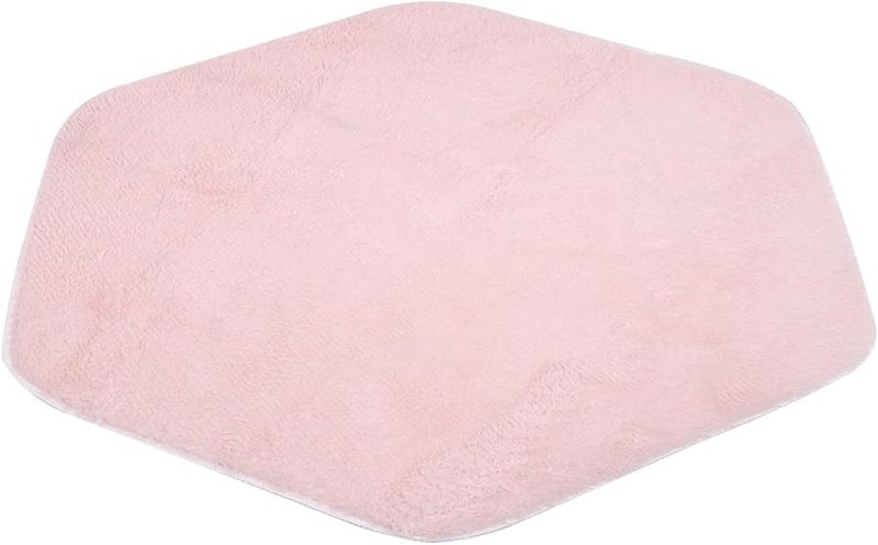 خيمة سداسية الشكل بسجادة خيمة ناعمة سجاد ناعم سجاد طويل الوبر بساط أرضي ناعم غير قابل للانزلاق وسادة وردي - Image 1