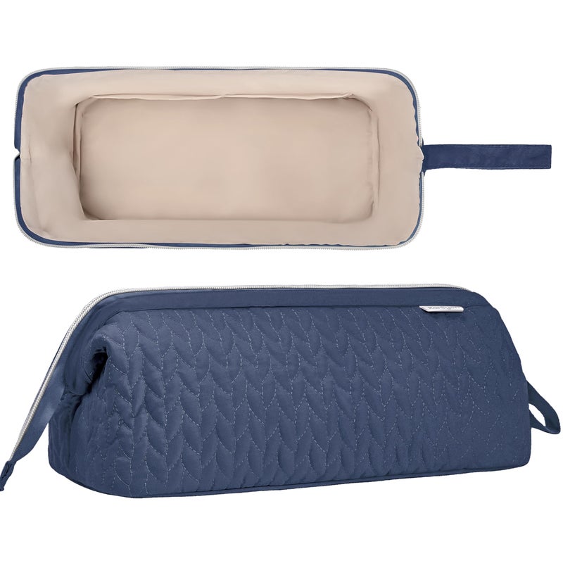 KarSyon Shark Flex Style Case for Airwrap Hair Dryer Brush Revlon Hair Tools Travel Bag Carrying Case Flat Curling Iron Organizer (Navy Blue) - Image 2