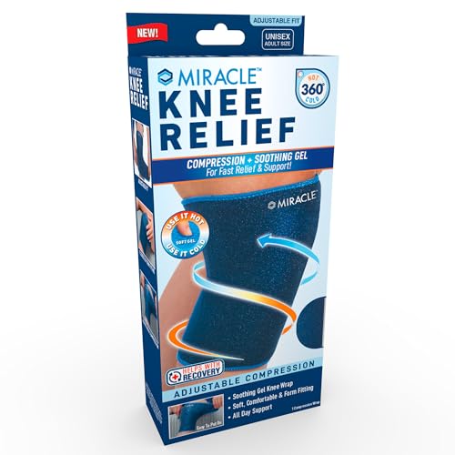 Ontel Miracle Knee Relief Gel-Infused Compression Wrap for 360-Degree Knee Support for Women & Men, Comfortable & Form Fitting Knee Wrap with Ultra-Soothing Cooling Gel, Designed for Cold & Hot Relief - Image 1