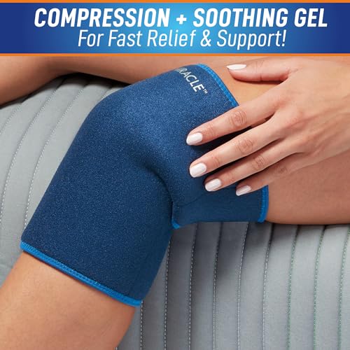 Ontel Miracle Knee Relief Gel-Infused Compression Wrap for 360-Degree Knee Support for Women & Men, Comfortable & Form Fitting Knee Wrap with Ultra-Soothing Cooling Gel, Designed for Cold & Hot Relief - Image 3