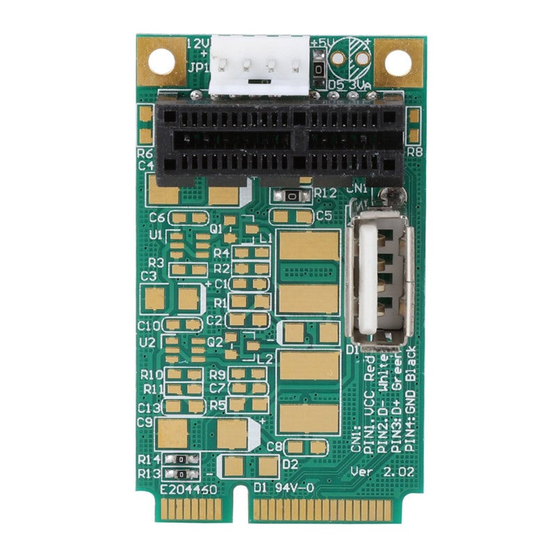 محول Mini PCI-E إلى PCI Express - تصميم مفتوح بفتحة PCI-E 1X يدعم بطاقات 1X و4X و8X و16X - دعم أجهزة USB مع مصدر طاقة خارجي 5V و12V لاختبار الإنتاج الضخم - Image 5