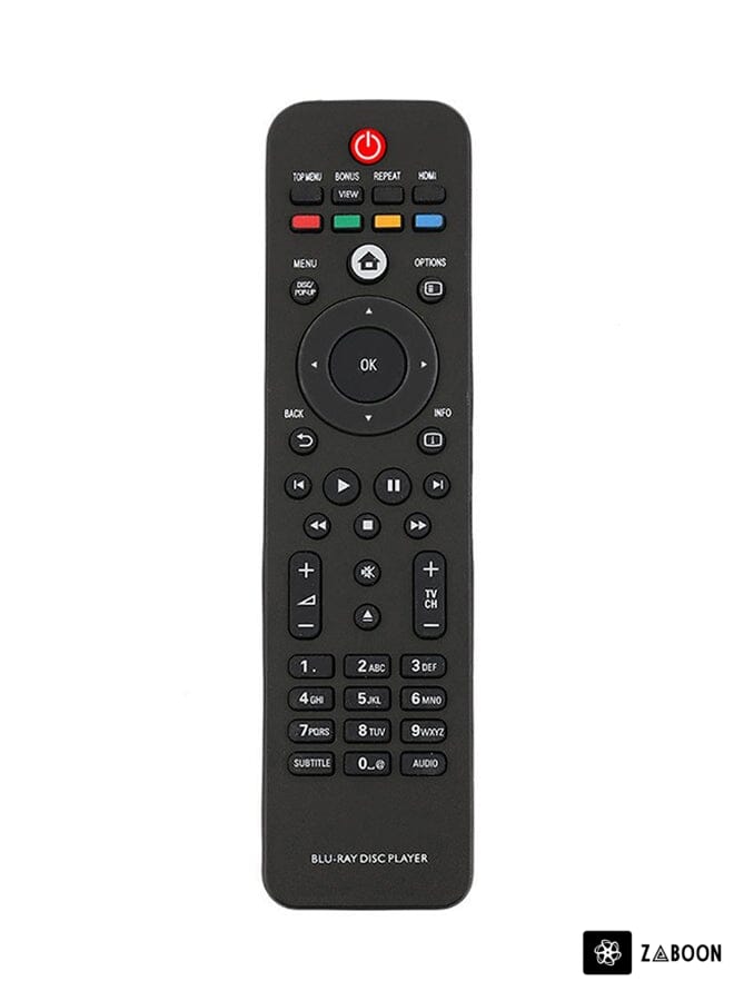 Zaboon Plastic Remote Control For Philips Blu-ray Disc Player DVD Black