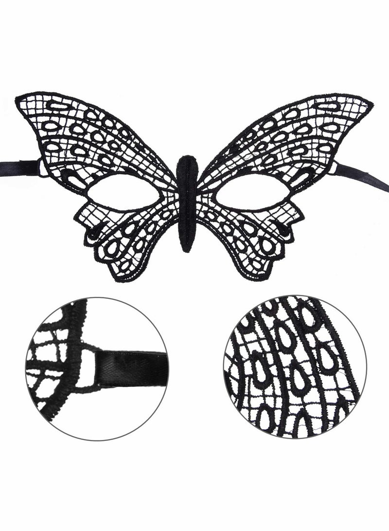 42 Pcs Elegant Lace Masquerade Masks for Women - Perfect for Carnival, Parties & Balls, Black Color - Image 3