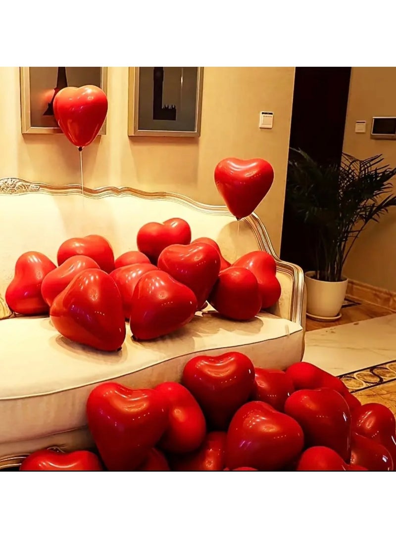 30pcs Red Heart Shaped Balloon With Red Band  - Image 1