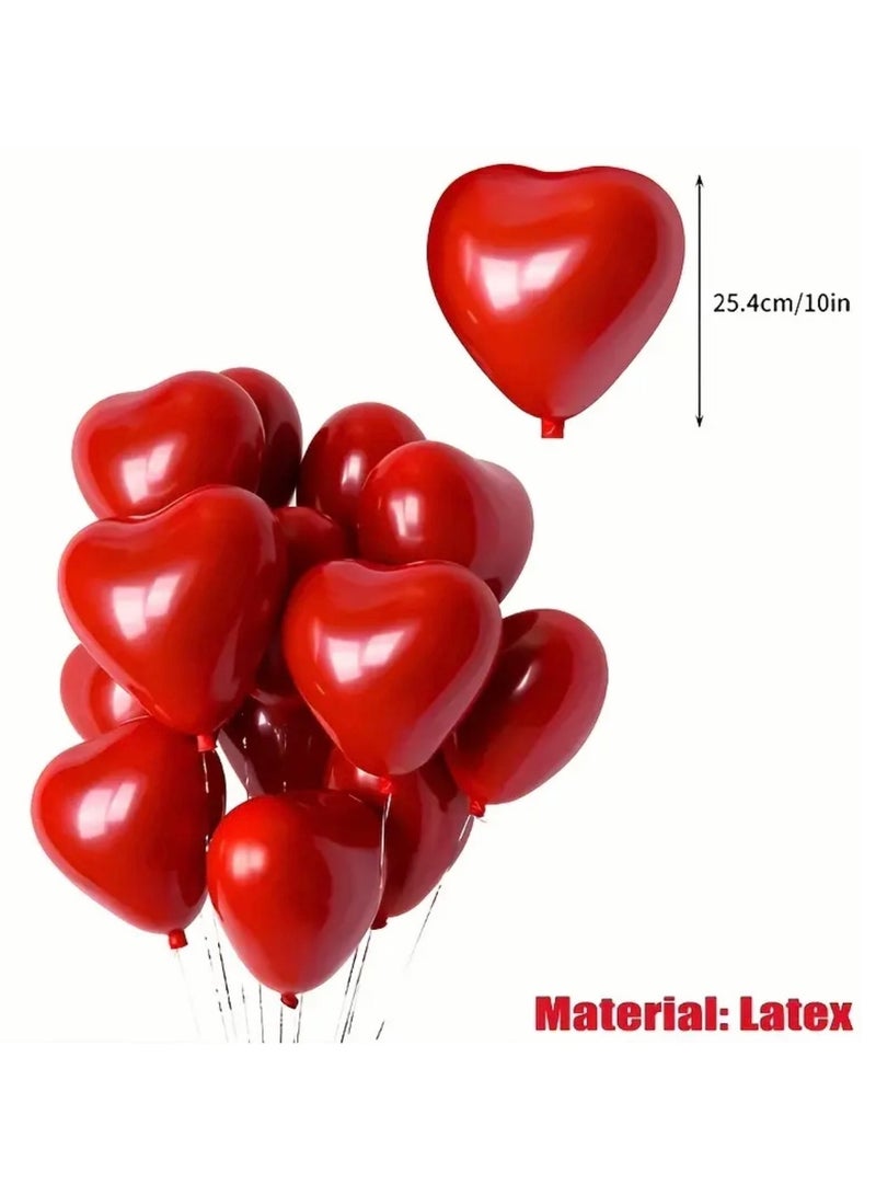 30pcs Red Heart Shaped Balloon With Red Band  - Image 4