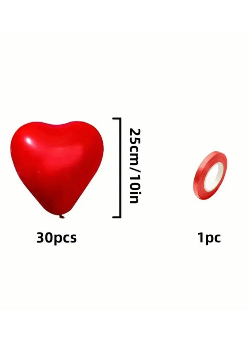 30pcs Red Heart Shaped Balloon With Red Band  - Image 5