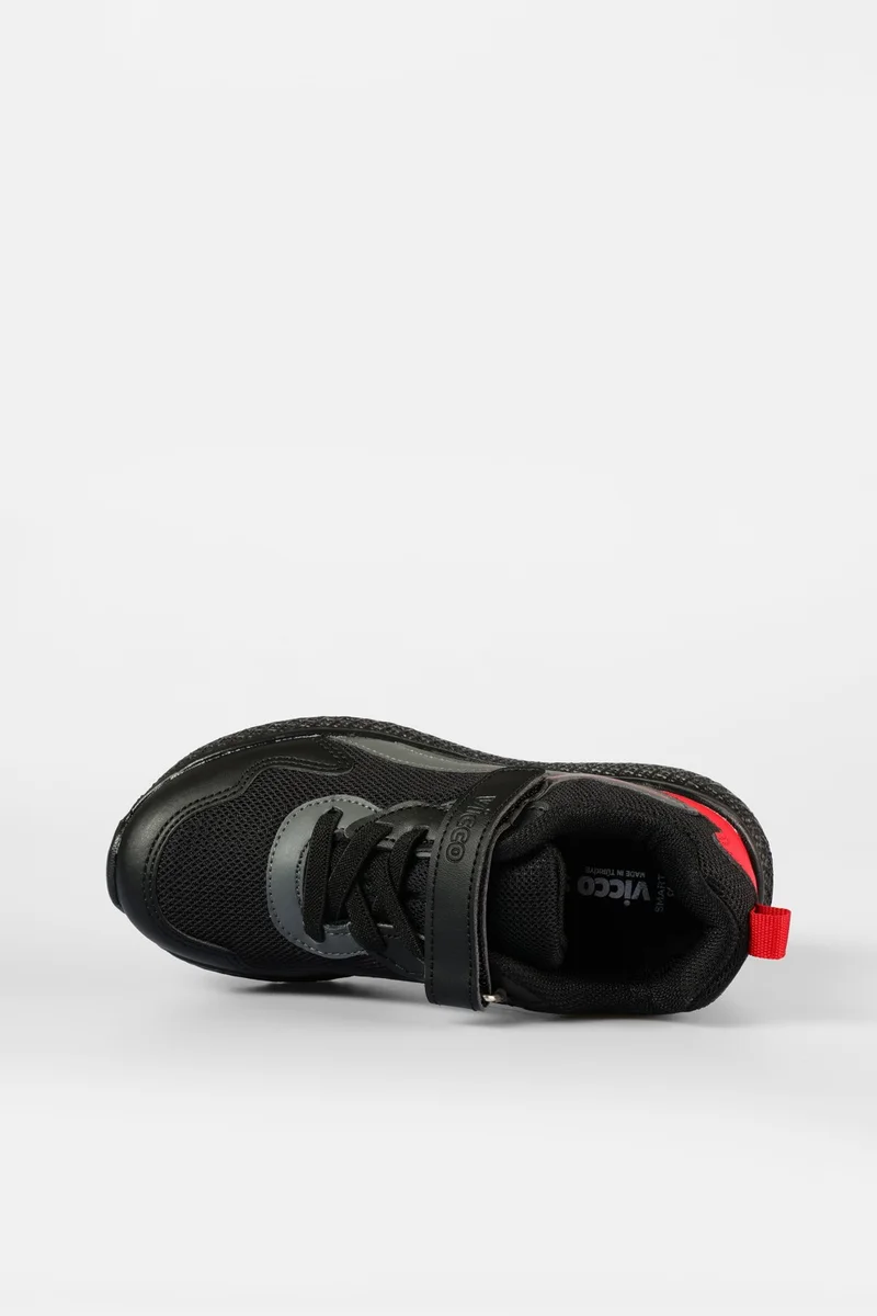 VICCO Rayn Lightweight Boys Preschool Black Sneakers