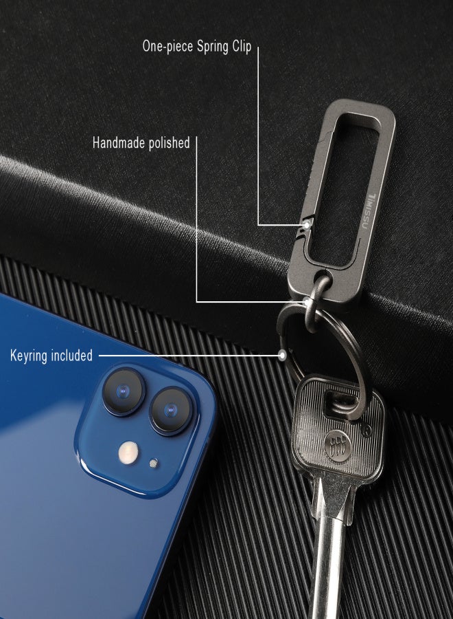 Timissu Titanium Key Ring Key Chain, Belt Key Chain Carabiner Key Chain for Men and Women - Image 2