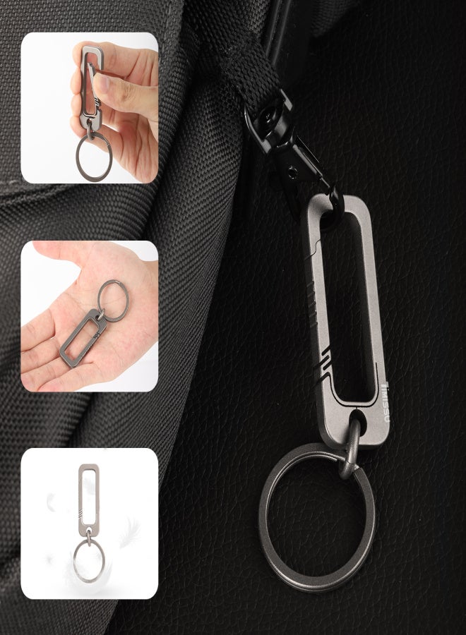 Timissu Titanium Key Ring Key Chain, Belt Key Chain Carabiner Key Chain for Men and Women - Image 4