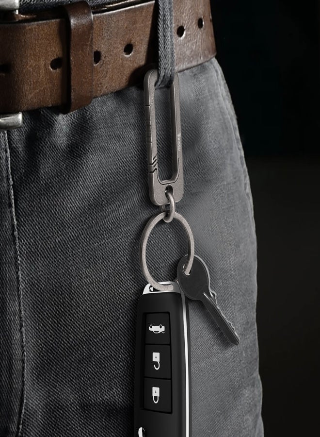 Timissu Titanium Key Ring Key Chain, Belt Key Chain Carabiner Key Chain for Men and Women - Image 5