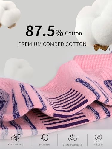 Airacker Athletic Running Ankle Cotton Socks, Low Cut Cushioned Performance Anti-Blister Tab Sports Socks for Men Women 6 Pairs - Image 5