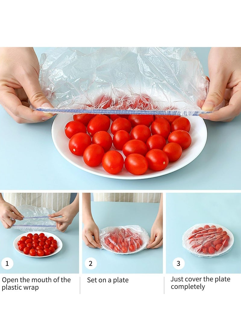 Oasisgalore 100-Pack Reusable Elastic Food Covers, Multi-Colored Plastic Sealing Stretch Lids for Bowls,Dishes,Kitchen Seal Bags  - Image 3