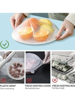 Oasisgalore 100-Pack Reusable Elastic Food Covers, Multi-Colored Plastic Sealing Stretch Lids for Bowls,Dishes,Kitchen Seal Bags  - Image 4