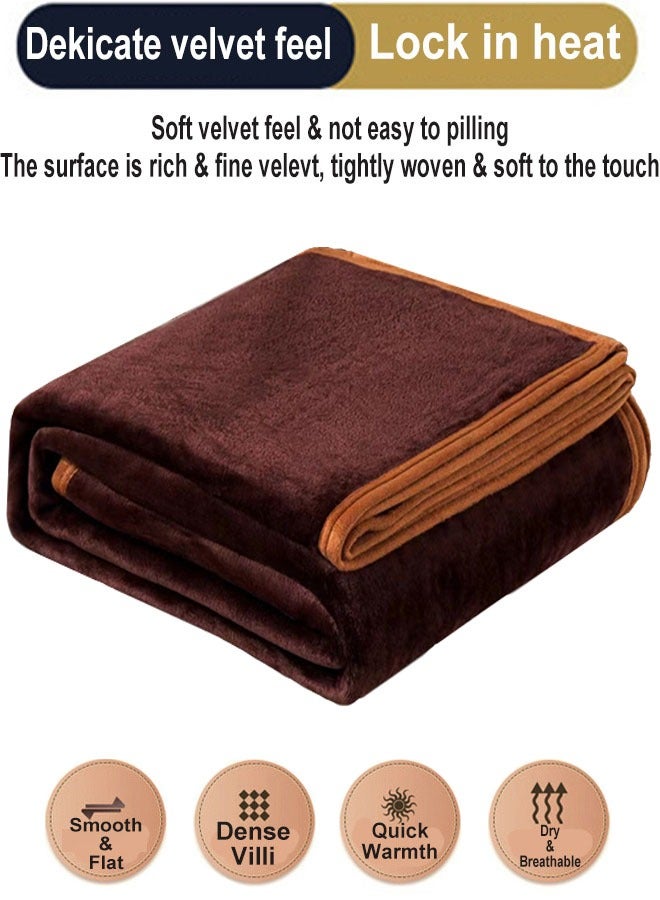 زي سي إم - هابي بطانية مخملية سادة لتكييف الهواء ونعيم الشتاء - مثالية للمنزل والسفر والمزيد (200 × 230 سم) - Image 2