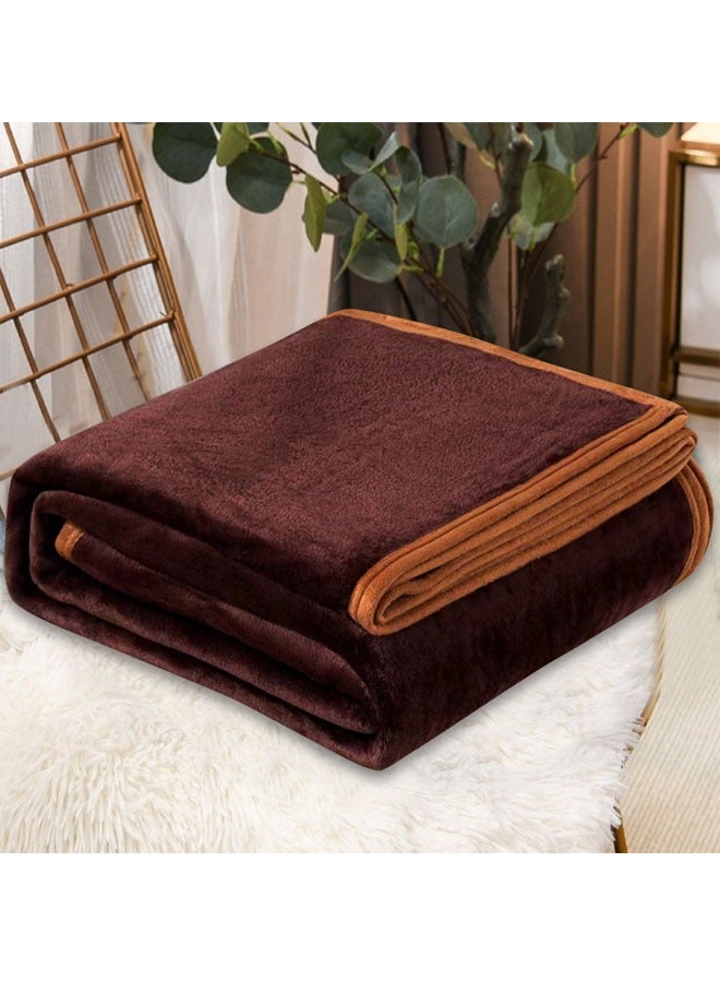 زي سي إم - هابي بطانية مخملية سادة لتكييف الهواء ونعيم الشتاء - مثالية للمنزل والسفر والمزيد (200 × 230 سم) - Image 1