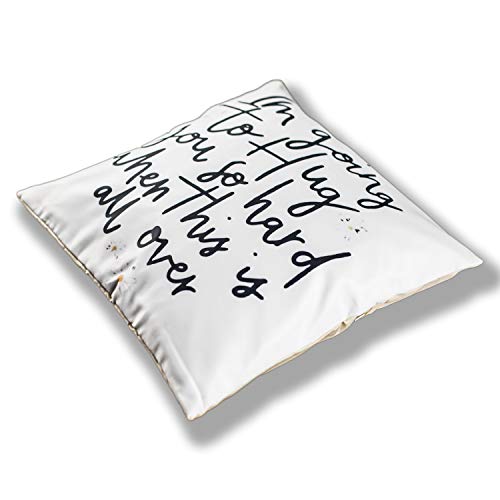 Vendola Matte Polymatty Gift for Girlfriend Boyfriend One Long Distance Hug for Your Long Distance Relationship Printed Cushion - Gift for Boyfriend Girlfriend (with Fillers) (12X12 Inches, White) - Image 2