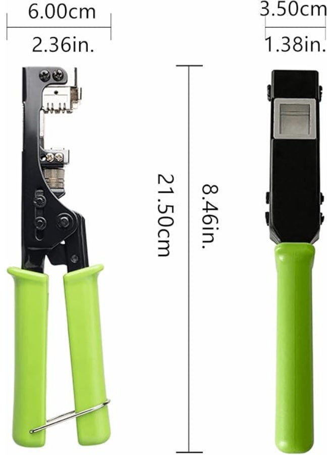 Terabyte Keystone Jack Punch Down Tool (Fit Specific AMP 110 Series 8 Position Jacks Only), CAT5/5e and CAT6/6A Adapter Fast Termination Crimper, One Hand Operation Green Handle - Image 2