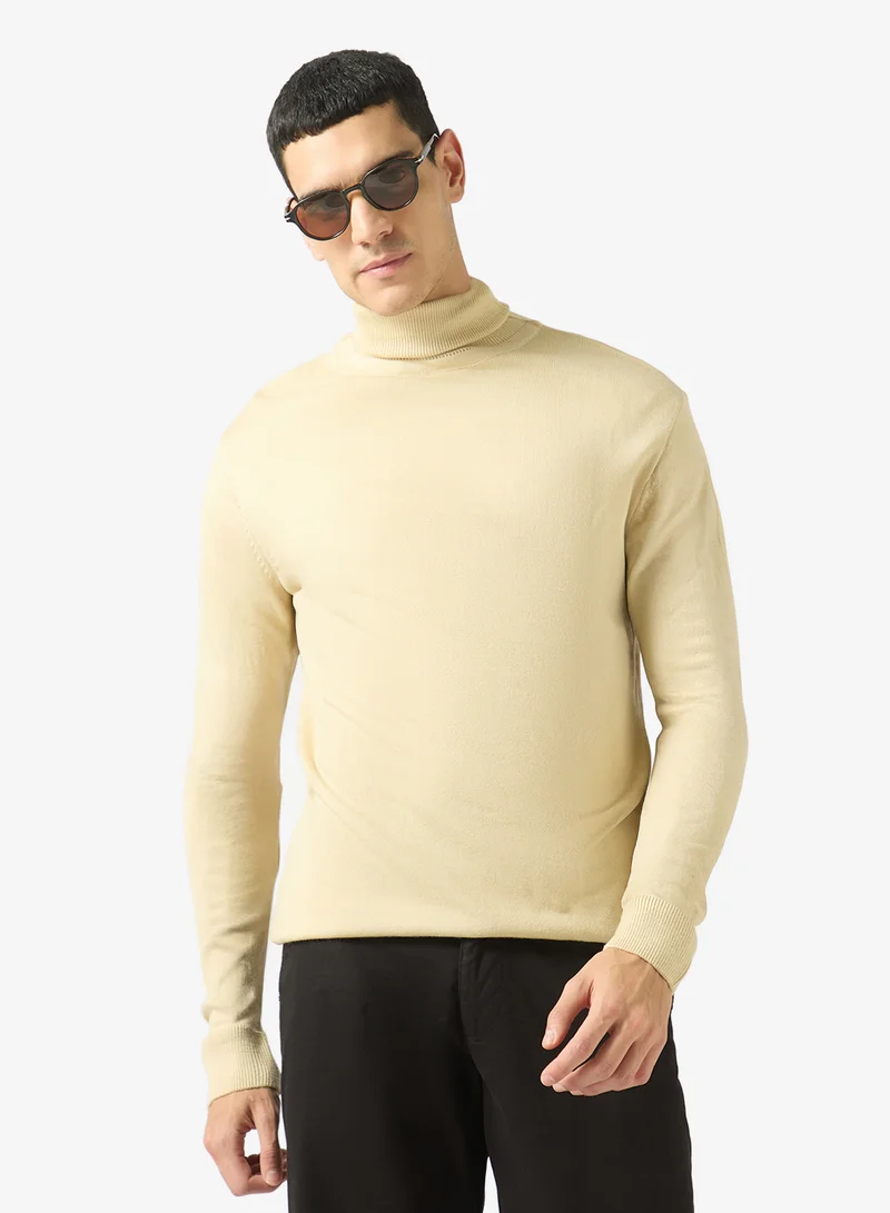 Robert Wood Casual High Neck Pullover Sweater