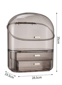 ETG Portable Retro Series Multi-Function Make Up Case Dustproof Cosmetic Storage Box, Skin Care Products Jewelry Organizer Finishing Box Bathroom Desktop  - Image 5