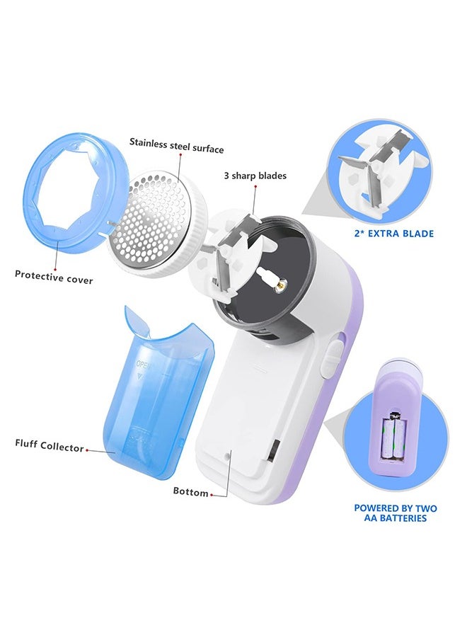 Fabric Shaver, Lint Remover Electric Bobble Remover Larger Size Fluff Remover Powerful Lint Shaver Portable Effectively Remove Fuzz Pill for Clothes (Blue)