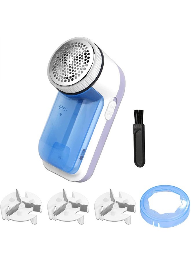 Fabric Shaver, Lint Remover Electric Bobble Remover Larger Size Fluff Remover Powerful Lint Shaver Portable Effectively Remove Fuzz Pill for Clothes (Blue)