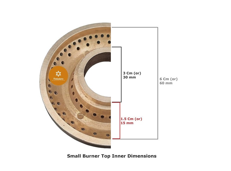 PENTASTARA Gas Stove Brass Burner For PIGEONBAJAJBUTTERFLYFor GlassTop models only USHAWONDERCHEFGLENFABERTANDEM stoves Small1 unit Brass - Image 2