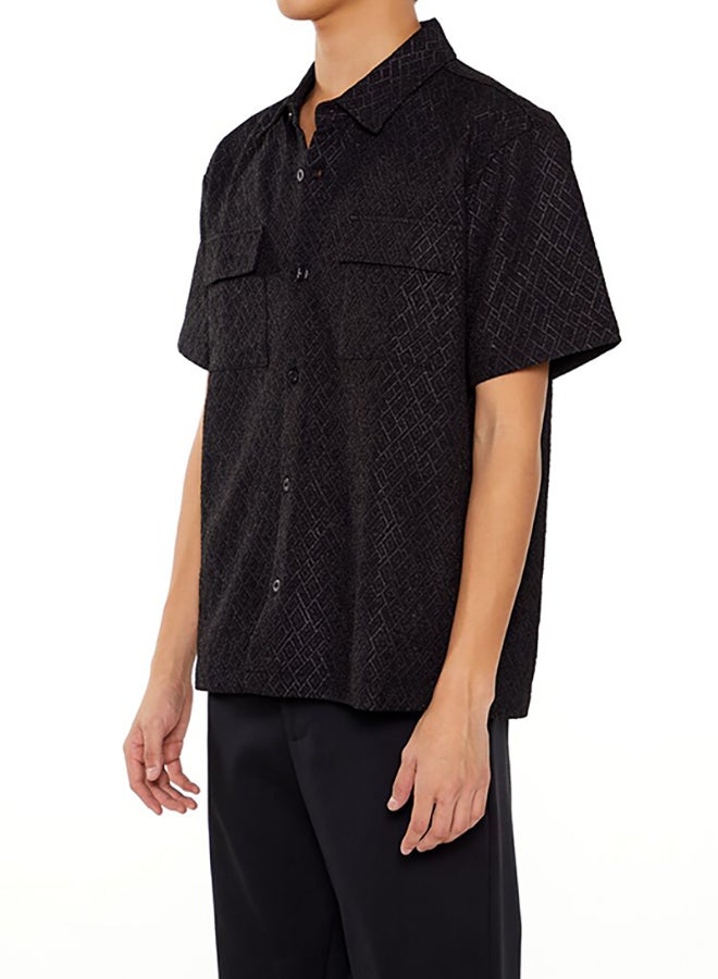 FOREVER 21 Geo Dual-Pocket Button-Front Shirt - Image 2