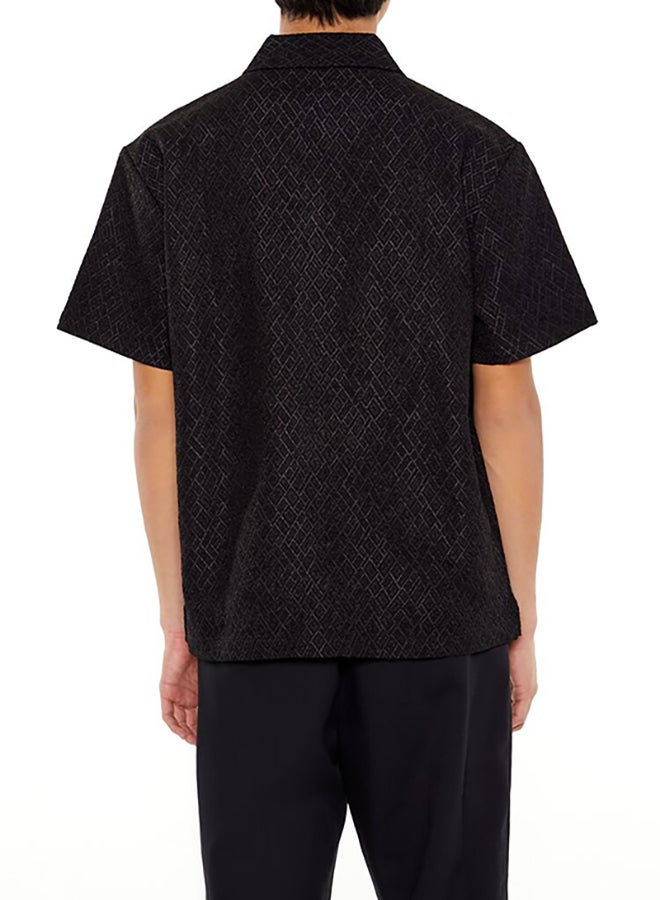 FOREVER 21 Geo Dual-Pocket Button-Front Shirt - Image 3