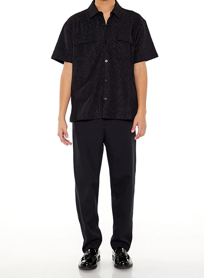 FOREVER 21 Geo Dual-Pocket Button-Front Shirt - Image 4