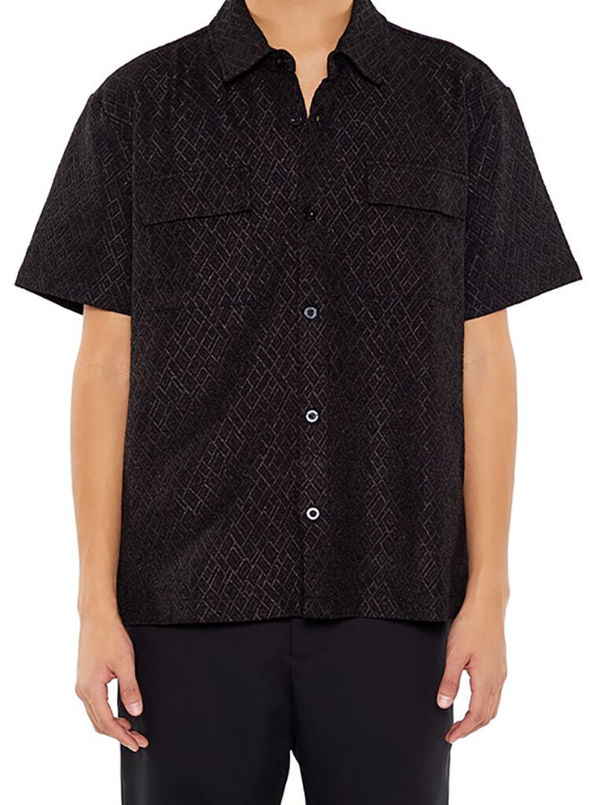 FOREVER 21 Geo Dual-Pocket Button-Front Shirt - Image 5