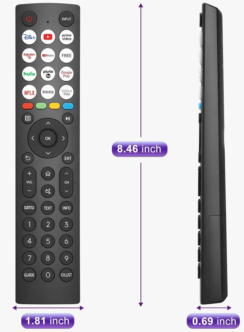 ELTRAZONE Universal Remote Control for Hisense TV - EN2Q36H, Replacement for Hisense Vida 4K HDTV, FHD, QLED, LCD, LED Smart TVs – With Battery - Image 3