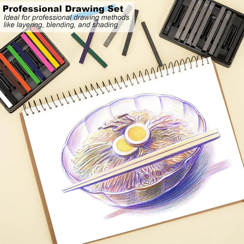 STAPENS Professional Soft Pastel Sticks, 24 Pieces Vine Charcoal and Graphite Sticks for Artists Drawing - Image 5