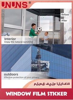 UNUNS PVC Window Film Sticker,One-Way Privacy Mirror Reflective Film,Heat Control Window Film,Sun Blocking Anti UV Reflective Window Tint For Home,90x200cm  - Image 2