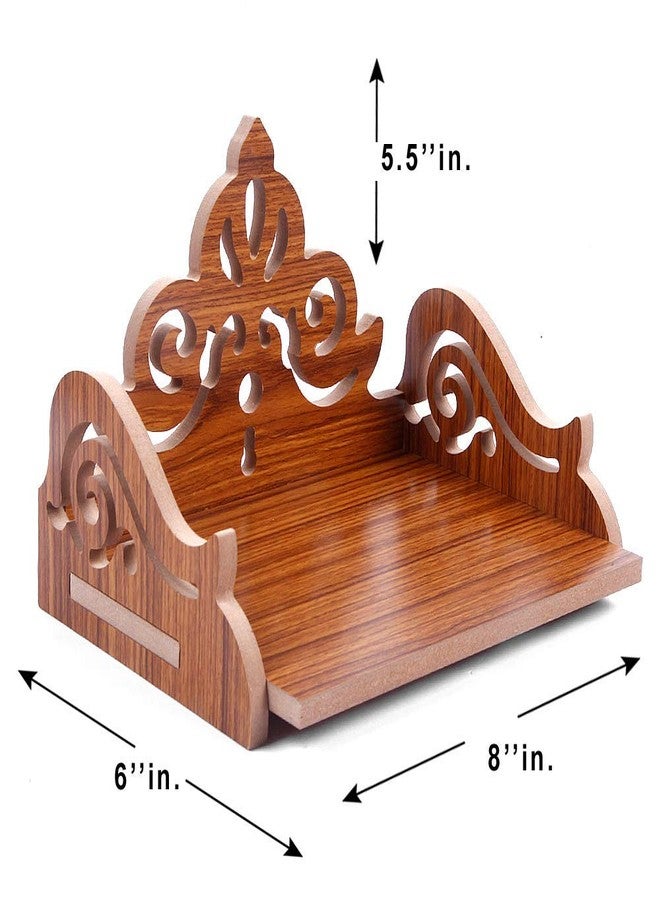DPISZONE Art and Craft Wooden Temple Beautiful Plywood Mandir Pooja Room Home Decor Office OR Home Temple Folable,Portable Mandir(Red, Small) - Image 3