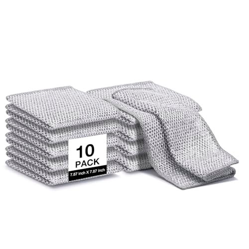Inkhut Non Scratch Wire Dishcloth, Multipurpose Wire Dishwashing Rag for Wet and Dry, Multifunctional Dish Rags for Washing Dishes, Reusable Steel Wool Scrubber for Kitchen Cleaning - Image 1