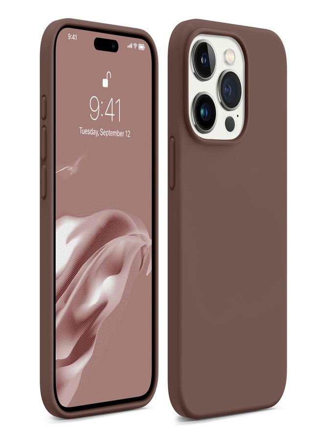 AOTESIER Shockproof for iPhone 15 Pro Case, [Food Grade Silicone] Phone Case [Military Drop Protection] with Soft Anti-Scratch Microfiber Lining, 6.1 inch, Chocolate - Image 1