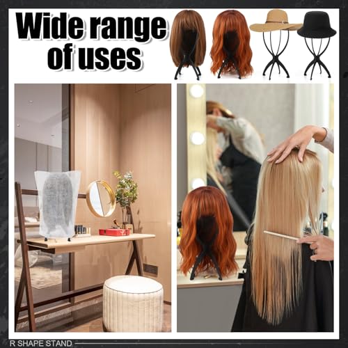 ProSuites 2 Pack Wig Stand with 2 Pcs Wig Dust Bags Wig Holder Hat Display with Wig Bag for Women Multiple Wigs Wig Party Kit for Salon Home Travel Use - Image 3