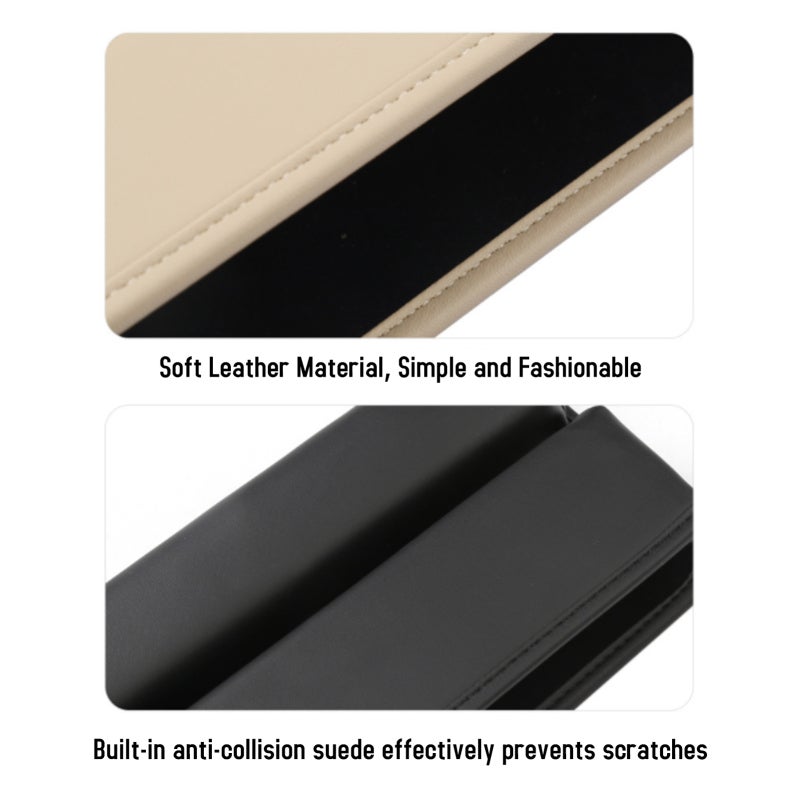 Car Seat Gap Filler: Premium Leather Material, Prevents Items From Falling - Fits Driver Passenger Seats, Doesn’t Affect Seat Adjustment Or Seat Belt Use for Car Interior Organization - Image 5