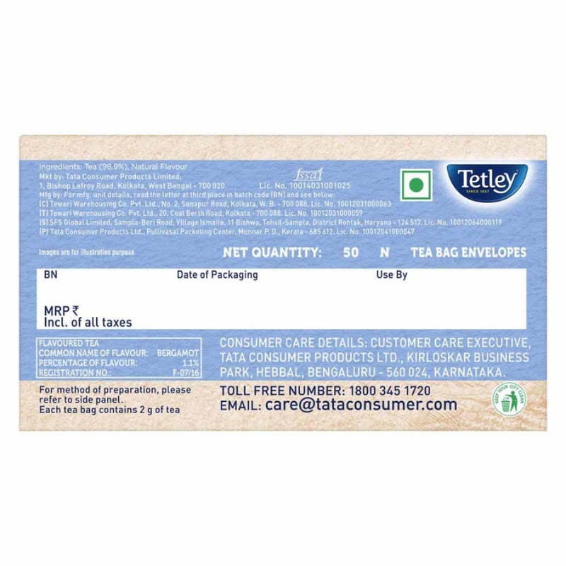 Tetley Earl Grey, Flavoured Black Tea, Rich Assam Blend, 50 Tea Bags, 100Gm (2 X 50 Gm) - Image 4