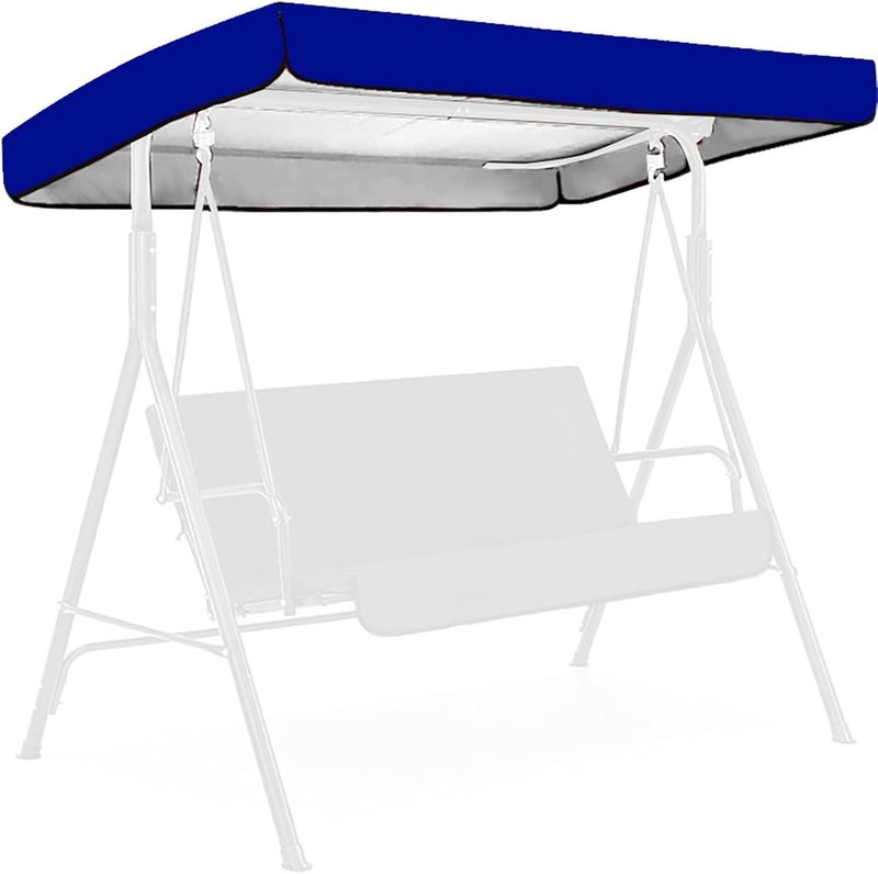 klarako Replacement Canopy for Garden Swing Seat, Garden Swing Chair Canopy Cover, Upgrade Waterproof/UV Resistant Canopy Cover for Garden Outdoor, 191x120cm (Blue) - Image 1