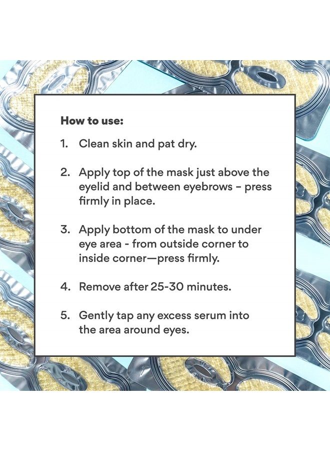 24K Gold Eye Mask - Anti Aging Under Eye Patches - Hydrating Under Eye Mask For Puffy Eyes - (6-Pack) - Reduce Wrinkles - Under Eye Bags Treatment For Dark Circles- Eye Masks - Eye Gel Pads