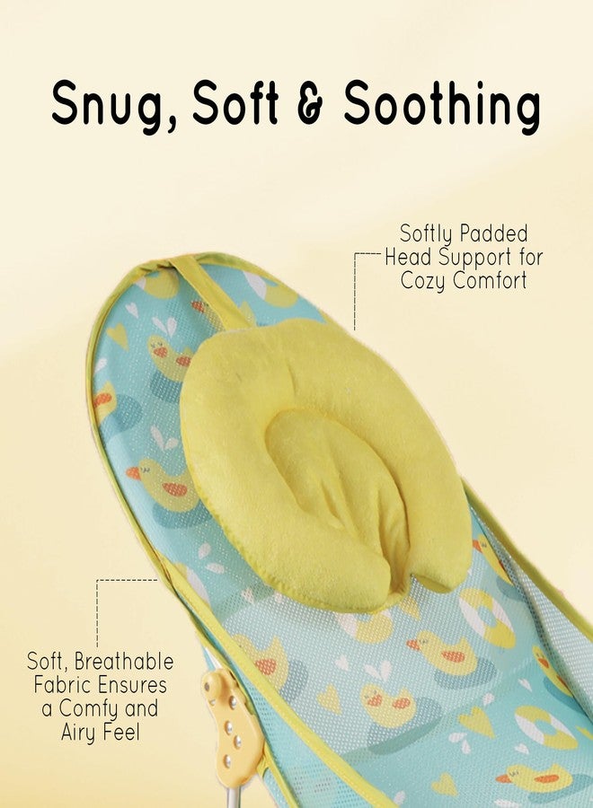 Nuluv Premium Baby Bather | Bath Chair for Newborn and Infants 0-3 Months | Foldable | 3 Position Adjustable Chair | Anti Skid Base | Washable Soft Mesh Seat | for Babies Upto 5Kg (Sunshine) - Image 3
