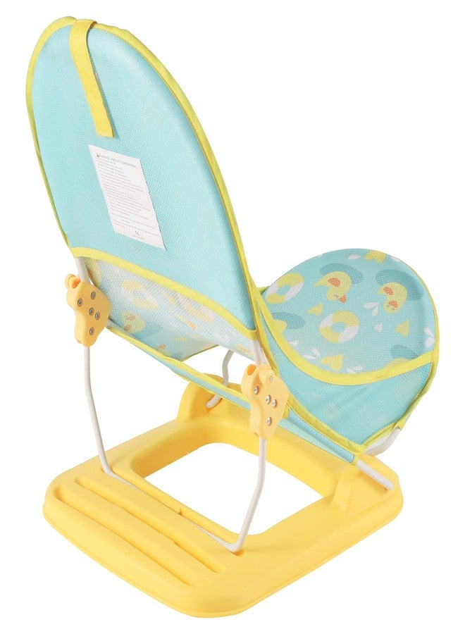 Nuluv Premium Baby Bather | Bath Chair for Newborn and Infants 0-3 Months | Foldable | 3 Position Adjustable Chair | Anti Skid Base | Washable Soft Mesh Seat | for Babies Upto 5Kg (Sunshine) - Image 2