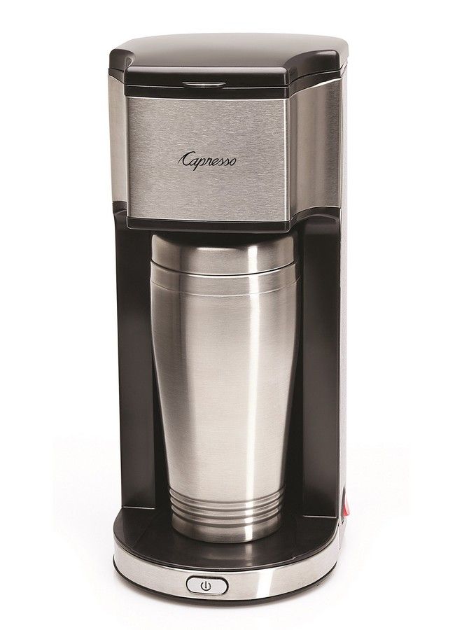 Capresso 425 صانعة القهوة الشخصية المحمولة فضي/أسود من الفولاذ المقاوم للصدأ سعة 16 أوقية - Image 1