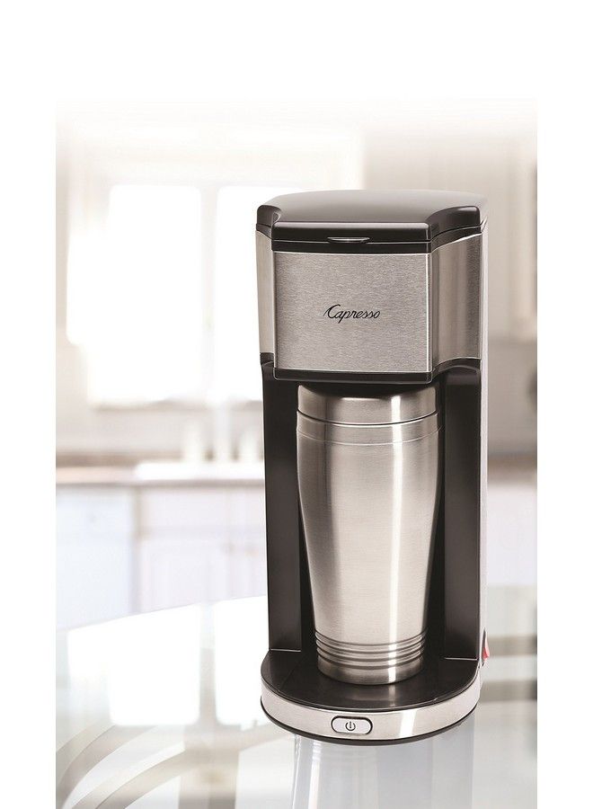 Capresso 425 صانعة القهوة الشخصية المحمولة فضي/أسود من الفولاذ المقاوم للصدأ سعة 16 أوقية - Image 3