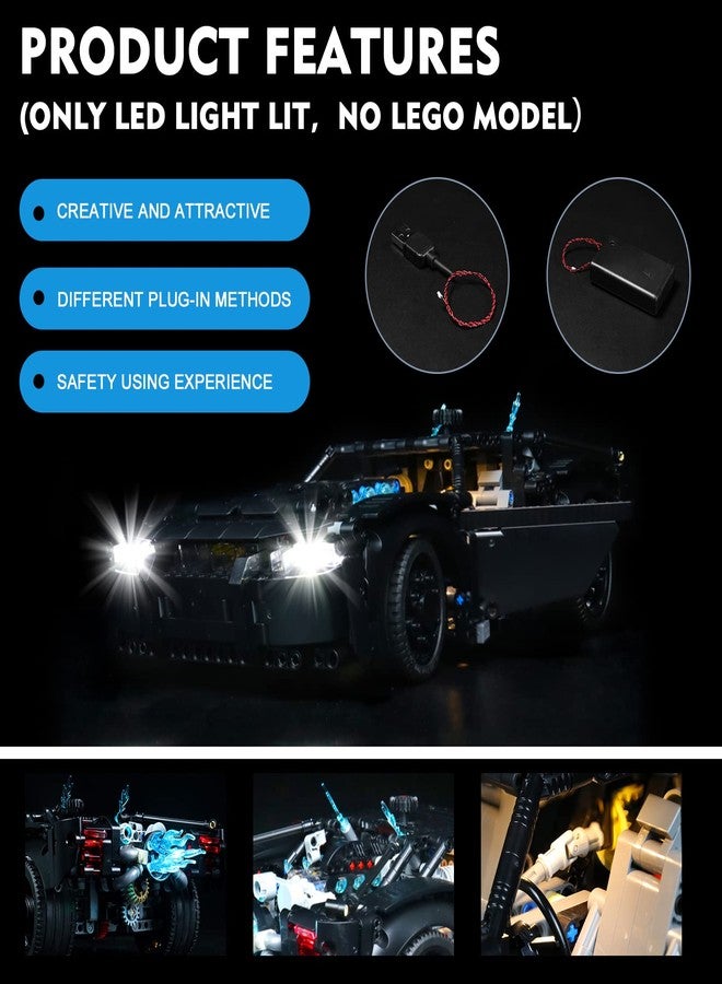 Vonado مجموعة إضاءة LED من فوندوا متوافقة مع ليغو تكنيك باتموبيل 42127، إضاءة DIY لليغو باتموبيل - Image 5
