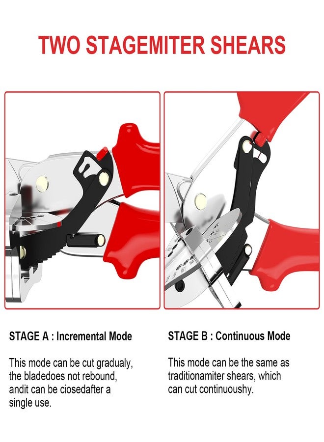 GARTOL Ratchet Miter Shears for Angular Cutting Molding Crafting, Shoe Molding & Quarter Round Cutting Tool Miter Cutter, Adjust at 45-135 Degree Multi-Angle Cutter Hand Tool for Soft Wood, PVC, MDF - Image 2